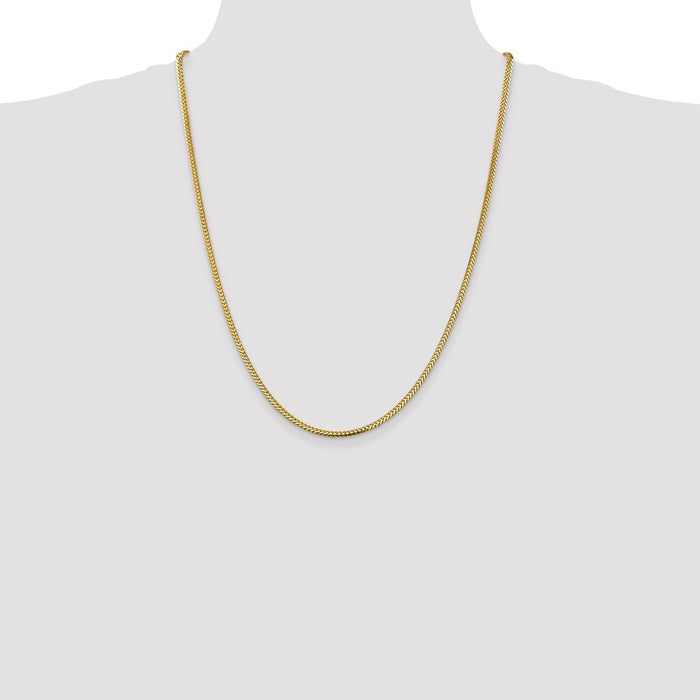 Shop Stylish 14K Gold Franco Chain 24-Inch 2.3mm with Lobster Clasp-4