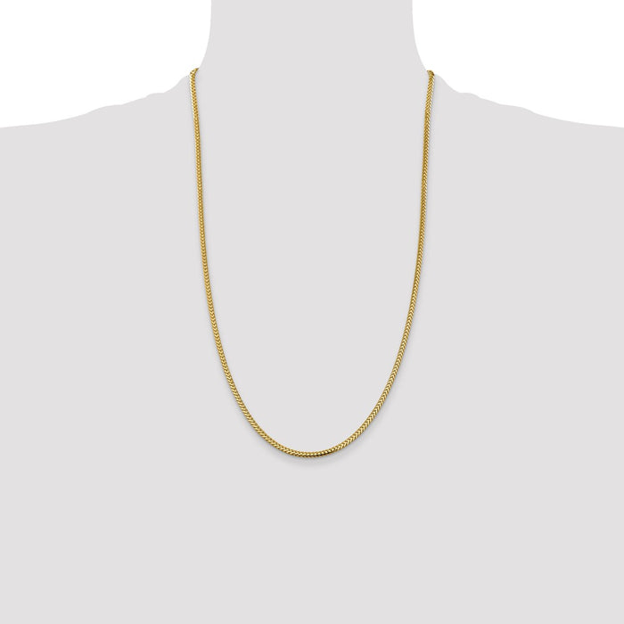 Shop Stylish 14K Gold 26-Inch Franco Chain - 2.3mm, Affordable Luxury!-4