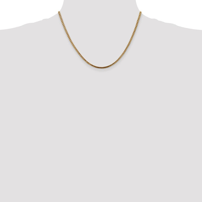 Buy Luxury 14K Gold 18-Inch Franco Chain - Stylish 2.5mm with Lobster Clasp-4