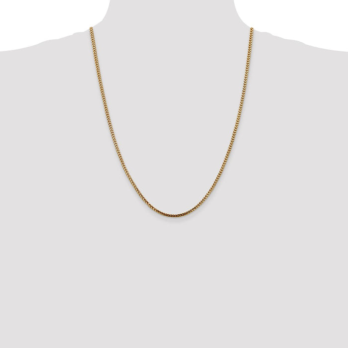 Shop Exclusive 14K Gold 24-Inch 2.5mm Franco Chain - Stylish and Durable!-4