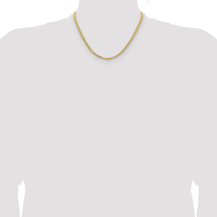 Buy Stylish 14K Gold 18-Inch 3mm Franco Chain with Lobster Clasp - Luxury Quality-4