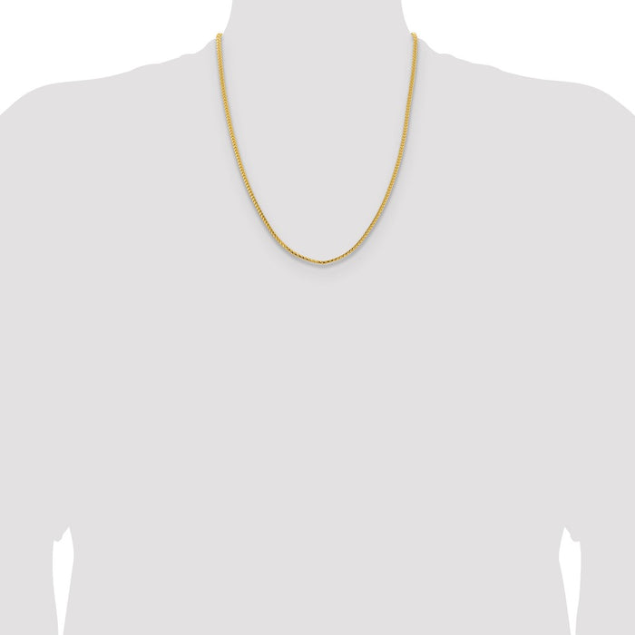 Buy Stylish 14K Gold Franco Chain 22-Inch, 3mm - Luxury Lobster Clasp-4