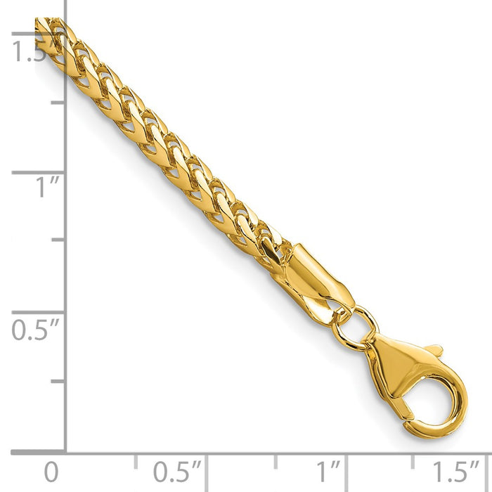 Shop Stylish 14K Gold Franco Bracelet 8-Inch, 3mm - Elegant Lobster Clasp-3