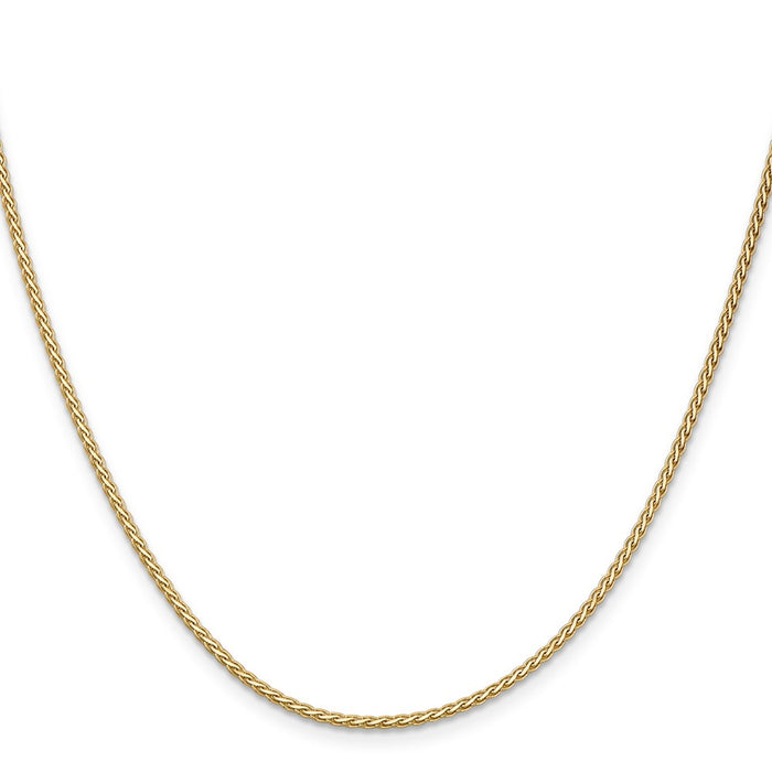 Buy 14K Gold 24-Inch 1.9mm Flat Wheat Chain - Stylish & Durable Design!-2