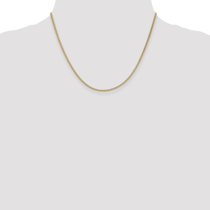 Buy Exclusive 14K Gold 18-Inch Flat Wheat Chain - Stylish 1.9mm Design-4