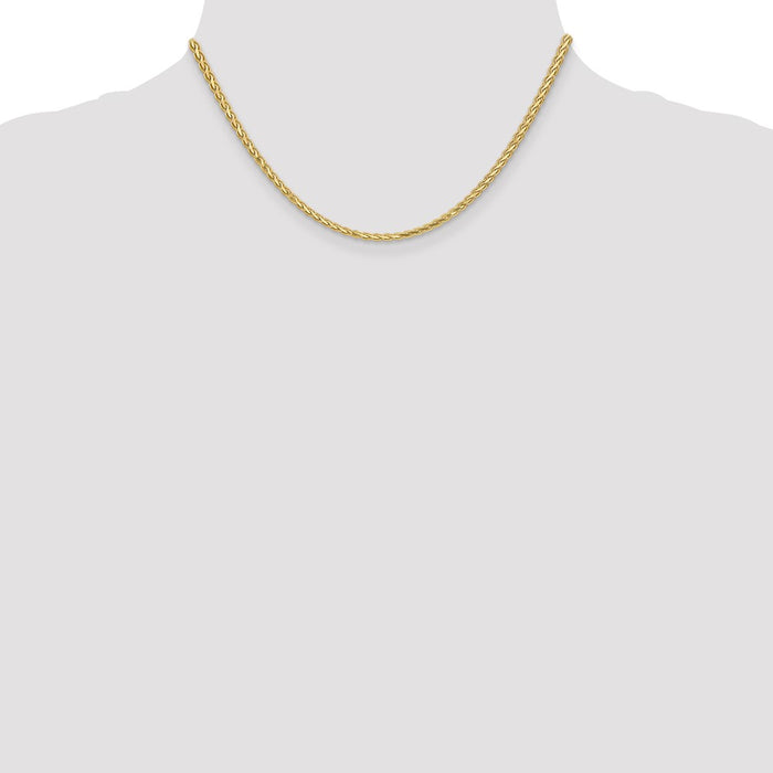 Buy Stylish 14K Gold 16-Inch Flat Wheat Chain - 2.8mm Lobster Clasp-4