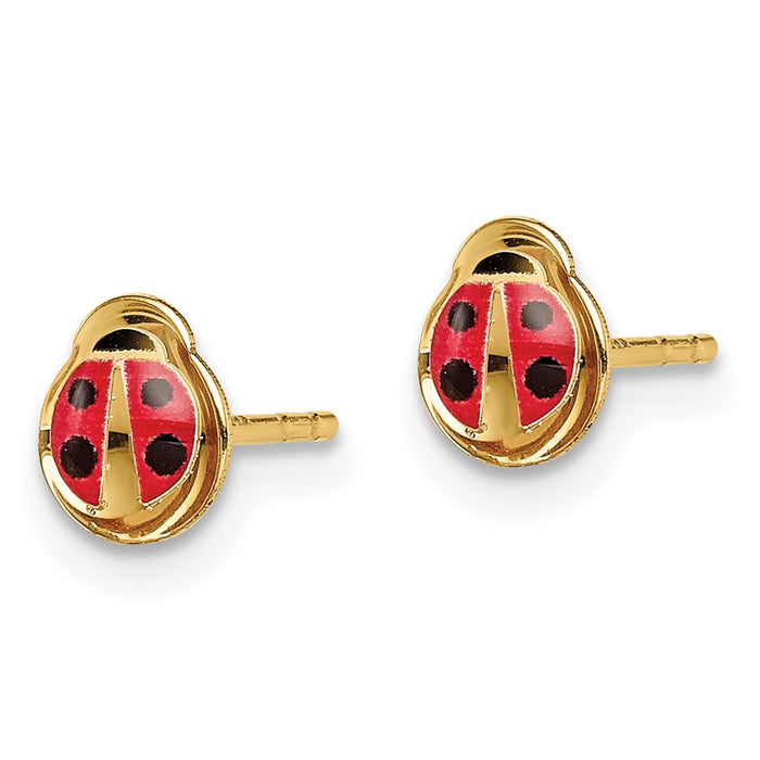 Exclusive 14K Gold Madi K Enamel Ladybug Stud Earrings - Stylish Value!-2
