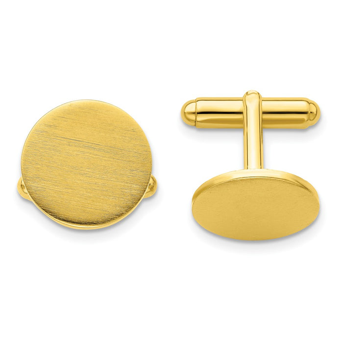 Buy Exclusive Gold-Plated Cufflinks - 14K Satin Finish, Stylish Engravable Design-1