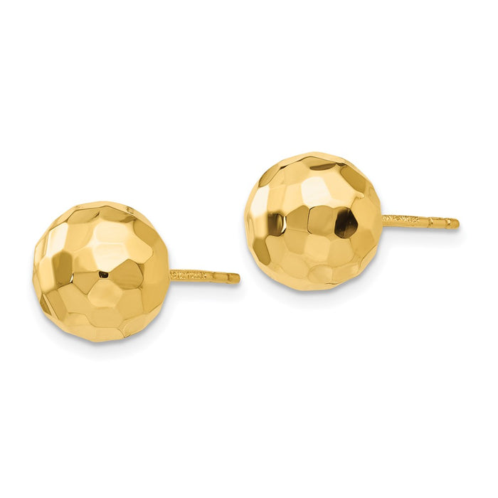 Shop Stylish 14K Gold Polished Diamond-Cut 9.5MM Ball Post Earrings-2