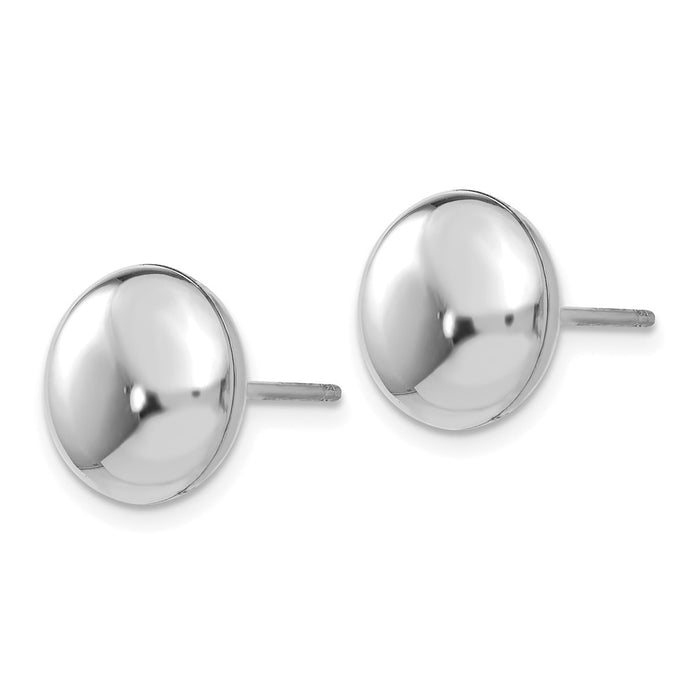 Buy Stylish 14K White Gold 10.5mm Button Post Earrings - Affordable Luxury!-2