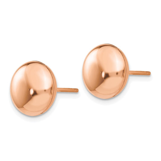 High-Quality 14K Rose Gold Polished 10.5mm Button Post Earrings - Stylish Value!