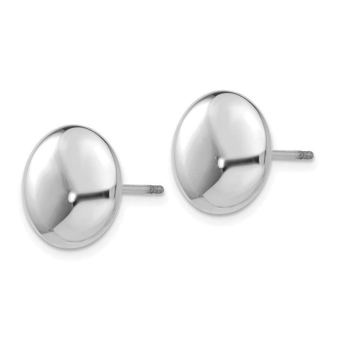 Shop Exclusive 14K White Gold Polished 12mm Button Post Earrings - Stylish Value!-2