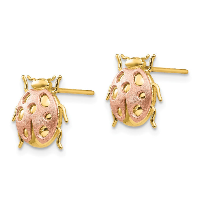 Buy Exclusive 14K Gold & Silver Ladybug Stud Earrings - Stylish & Affordable-2