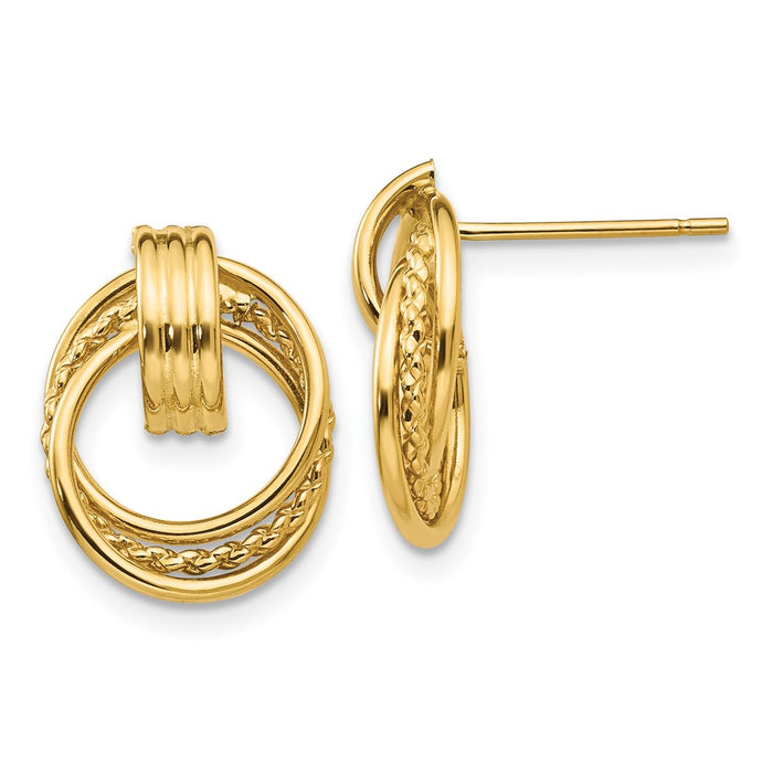 Shop Stylish 14K Gold Polished Fancy Stud Earrings | Luxurious & Affordable-1