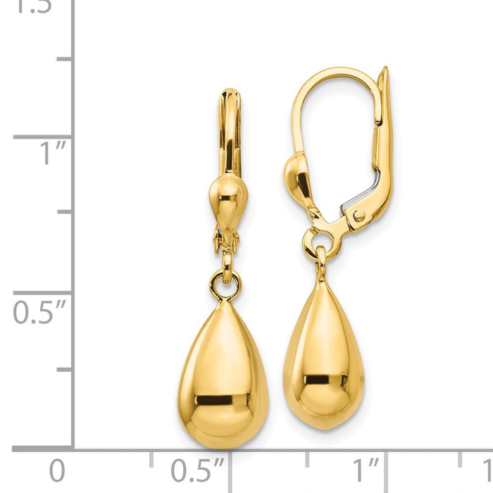 Shop Exclusive 14K Gold Polished Fancy Dangle Leverback Earrings - Stylish Value-4