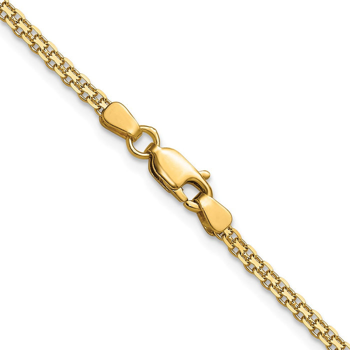 High-Quality 14K Gold 2.2mm Lightweight Flat Bismarck Chain - Stylish Value!-3