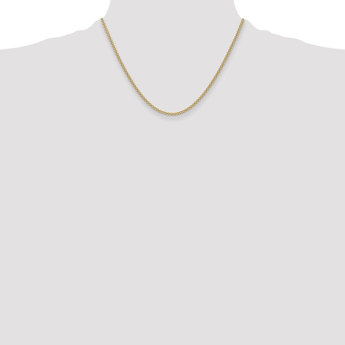 High-Quality 14K Gold 2.2mm Lightweight Flat Bismarck Chain - Stylish Value!-4