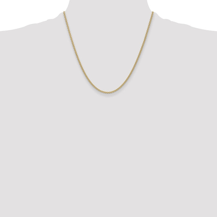 Buy Stylish 14K Gold 2.2mm Lightweight Flat Bismarck Chain - Affordable Luxury!-4