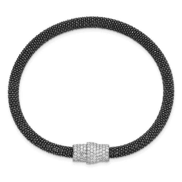 Buy Exclusive Sterling Silver & Black Rhodium Bracelet with Cubic Zirconia, 7"-3
