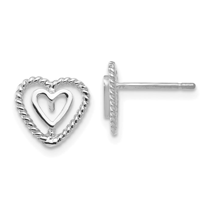 Buy Exclusive 14K White Gold Heart-Shaped Earrings - Stylish & Affordable!-1