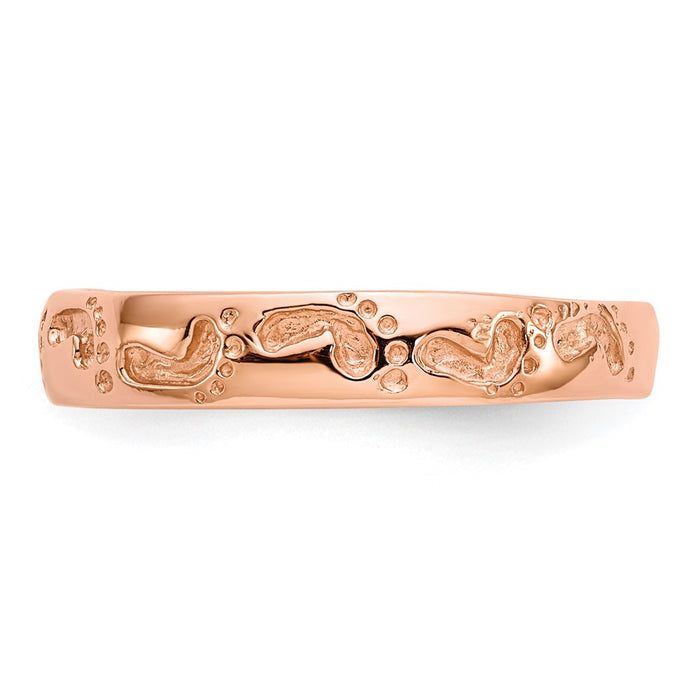 Shop 14K Rose Gold Engraved Footprints Ring - Stylish Design, Affordable Luxury-3