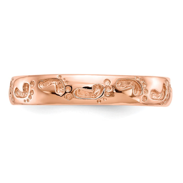 Shop 14K Rose Gold Engraved Footprints Ring - Stylish Design, Affordable Luxury-4