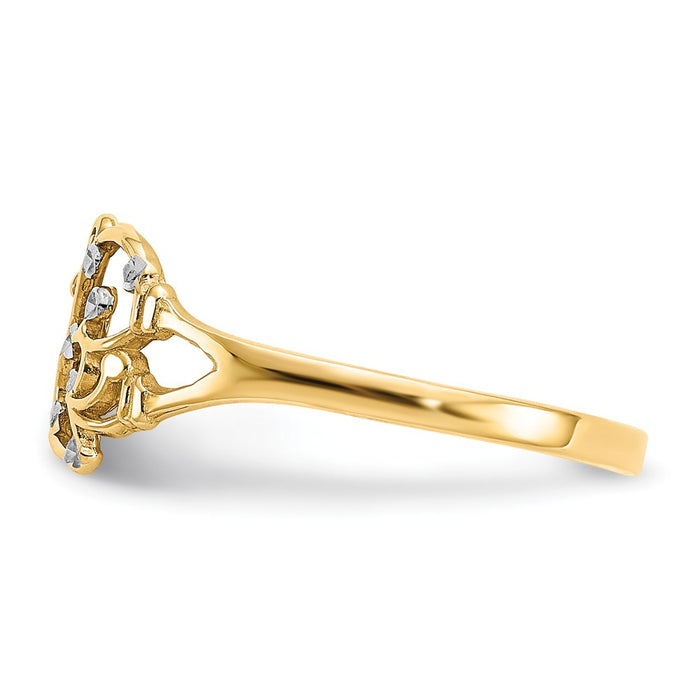 Shop Stylish 14K White Gold Rhodium-Plated Butterfly Ring - Diamond-Cut Design-4