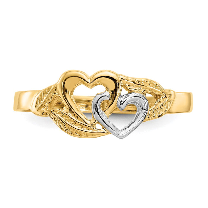 Exclusive 14K Gold Double Heart Ring - Stylish & Affordable Luxury Jewelry-4