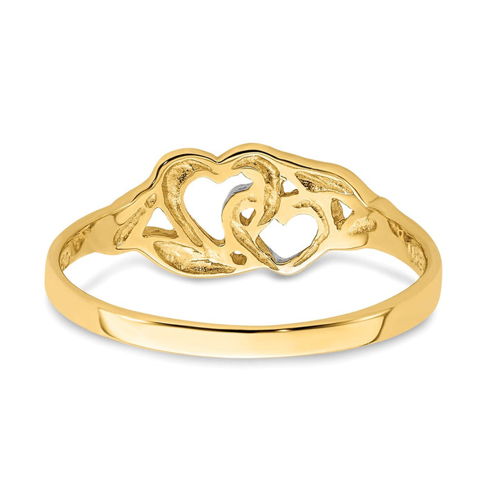 Exclusive 14K Gold Double Heart Ring - Stylish & Affordable Luxury Jewelry-5