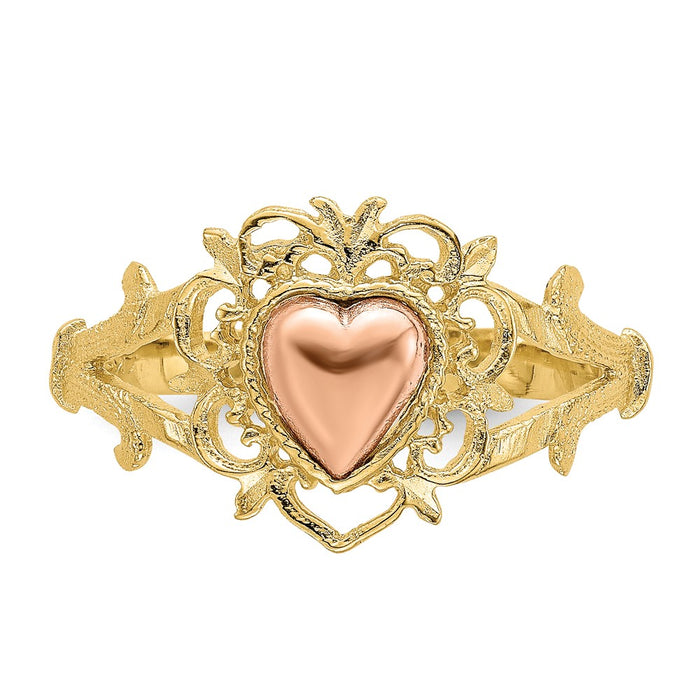 Buy Stylish 14K Two-Tone Heart-Shaped Ring - High-Quality Design, Affordable Price-5