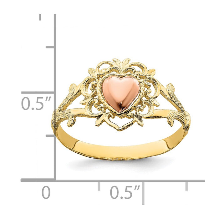 Buy Stylish 14K Two-Tone Heart-Shaped Ring - High-Quality Design, Affordable Price-4