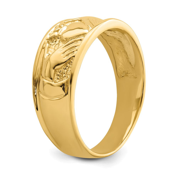 Exclusive 14K Gold Women's Claddagh Ring - Stylish & Affordable Jewelry Choice-6