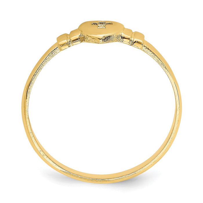 Shop Exclusive 14K Gold Heart Ring - Stylish Cut-Out Cross Design, Affordable-2