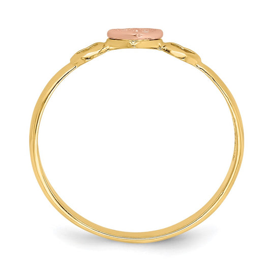 Buy Stylish 14K Two-Tone Gold Heart Ring - Exclusive Rose & Yellow Gold Design