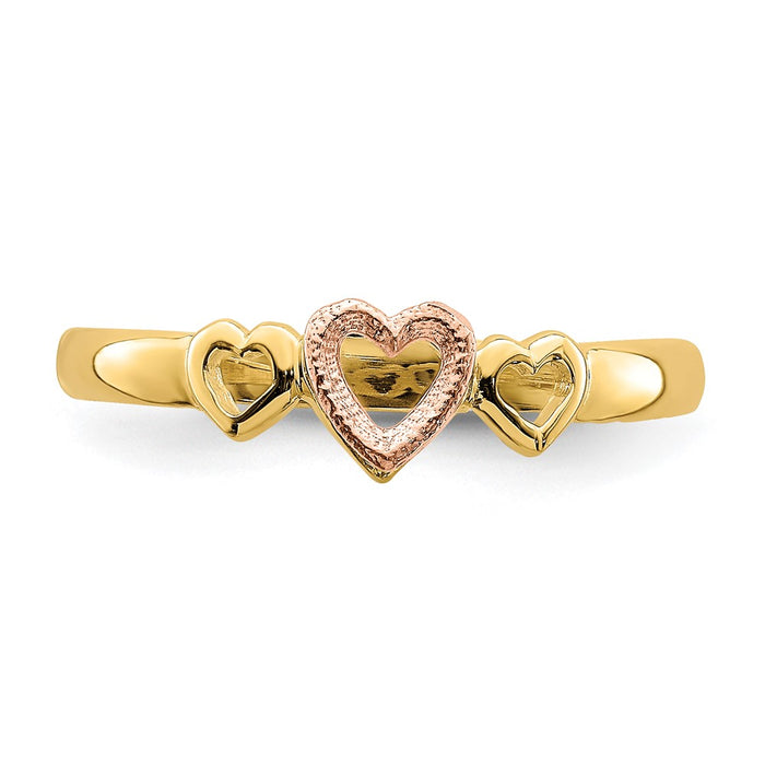 Buy Stylish 14K Two-Tone Gold Heart Ring - Exclusive Rose & Yellow Gold Design-4