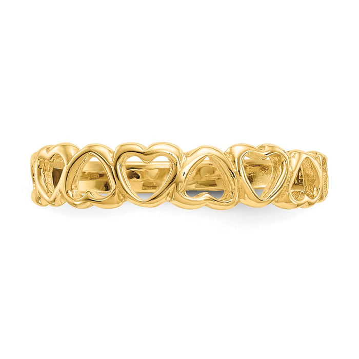 Shop Exclusive 14K Gold Polished Heart Ring - Stylish & Affordable Jewelry-4