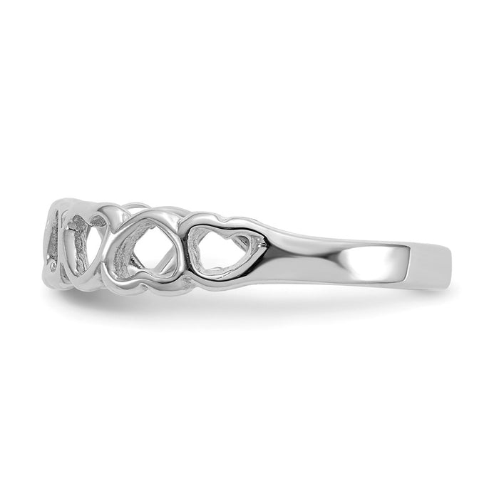 Shop Stylish 14K White Gold Heart-Shaped Polished Ring - Exclusive Design-3