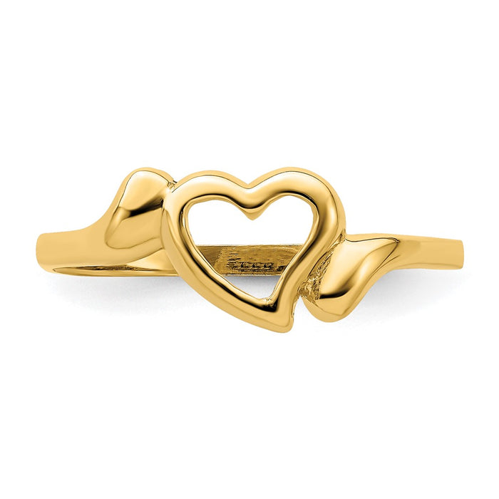Exclusive 14K Gold Open Heart Swirl Ring - Stylish Design, Affordable Luxury-4