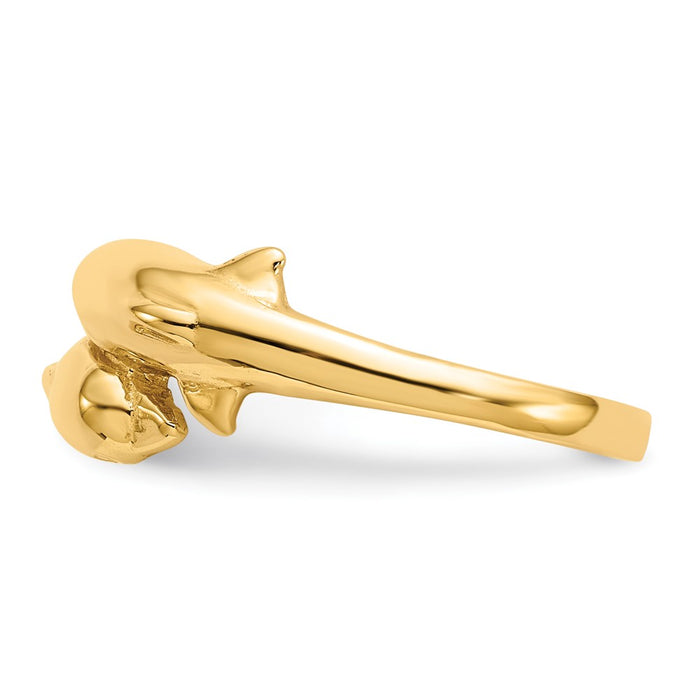 Shop Stylish 14K Gold Double Dolphin Ring - Affordable Luxury Jewelry-3