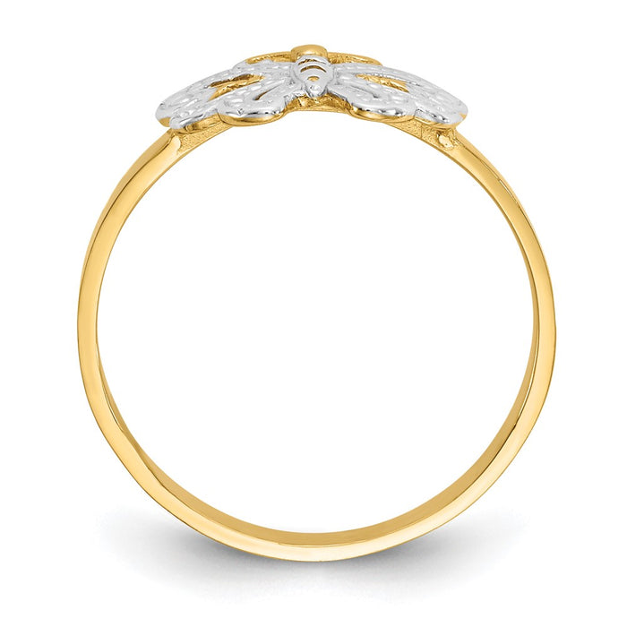 Shop Exclusive 14K White Gold Rhodium-Plated Butterfly Ring - Stylish Design!-2