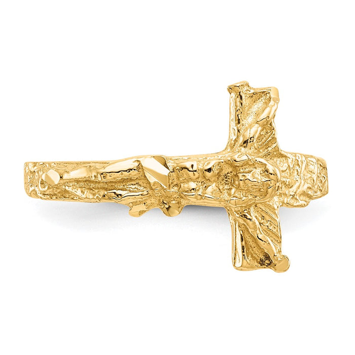 Shop 14K Diamond-Cut Cross Ring - Stylish, Luxurious Design, Affordable Price-4