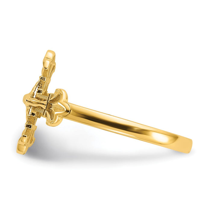 Exclusive 14K Diamond-Cut Crucifix Ring - Stylish & Affordable Luxury Jewelry-3