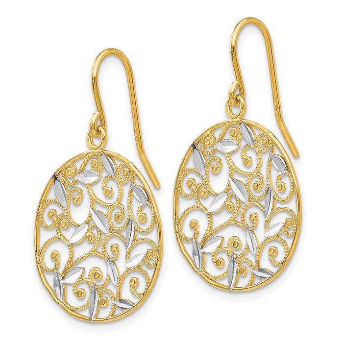 Shop 14K Gold Diamond-Cut Filigree Circle Earrings - Stylish & Affordable Luxury!-2