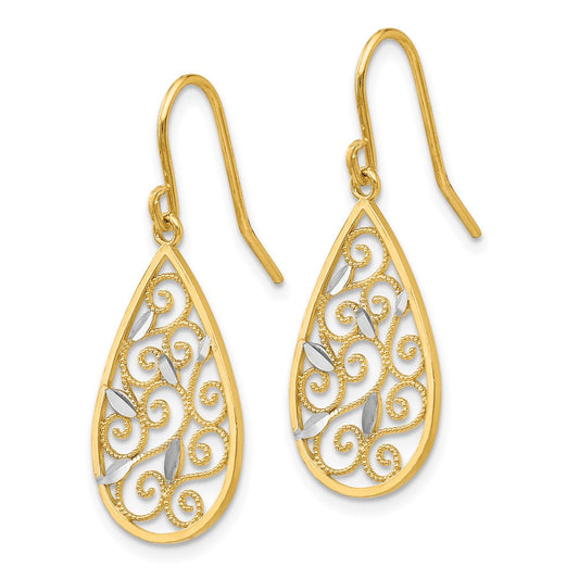 Shop Luxury 14K White Gold Teardrop Earrings - 1.5" Rhodium-Plated Design
