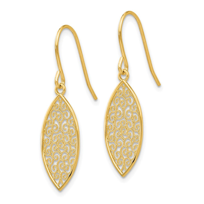 Shop Exclusive 14K Gold Elegant Filigree Teardrop Earrings | Stylish Design-2