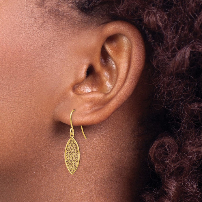 Shop Exclusive 14K Gold Elegant Filigree Teardrop Earrings | Stylish Design-3