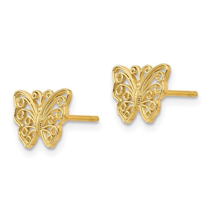 Buy Exclusive 14K Gold Butterfly Stud Earrings - Stylish Design, Lightweight-2