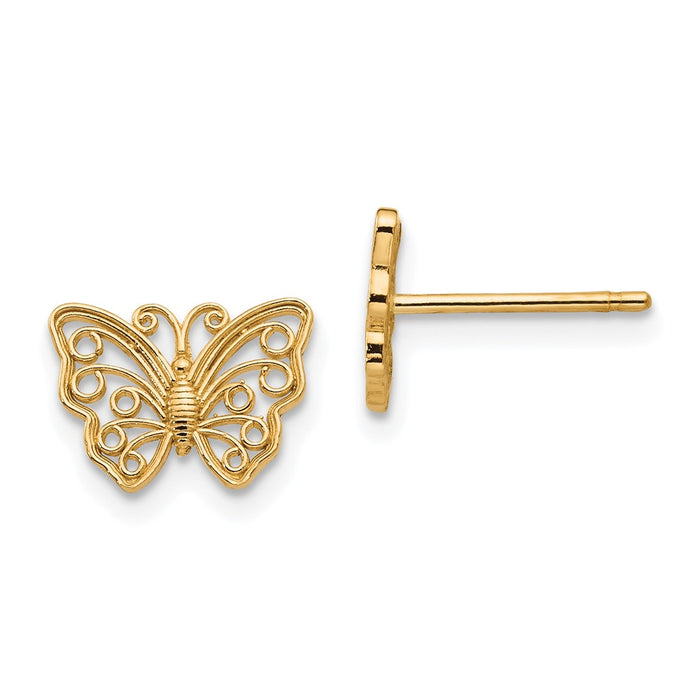 Buy Exclusive 14K Gold Butterfly Stud Earrings - Stylish Design, Lightweight-1
