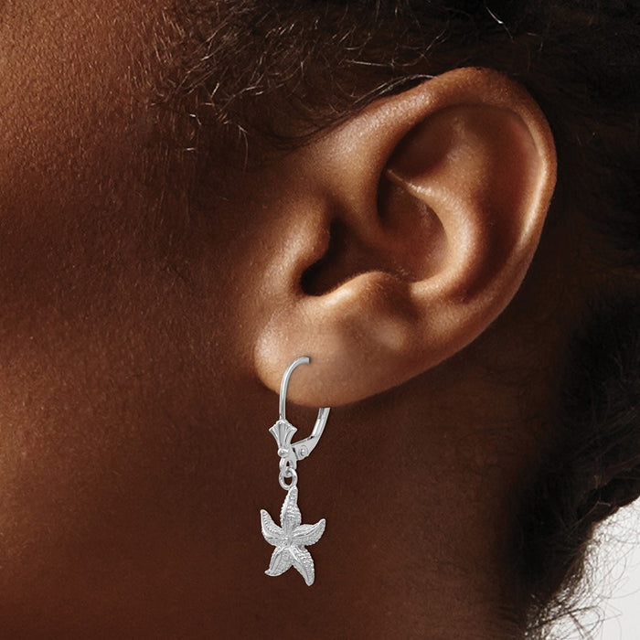 Shop Stylish 14K White Gold Starfish Drop Earrings - Exclusive Design-3