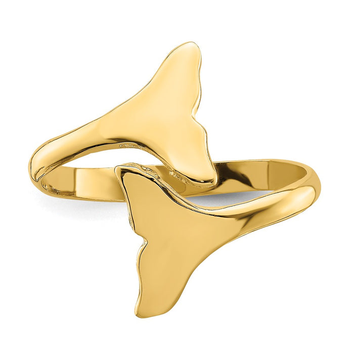 Shop Stylish 14K Gold Double Whale Tail Ring - Exclusive Design, Elegant Value-4